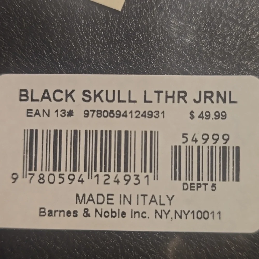 ♥️BUY 2 GET 1 FREE Black Leather Journal - Skull, Retail Price $49.99 USD